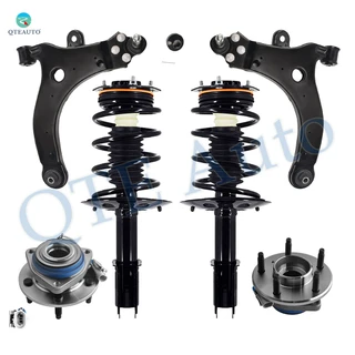 Set of 6 Front Lower Control Arm Ball Joint-Wheel Hub Bearing Assembly-Quick Complete Strut-Coil Spring Assembly For 1997-2001 Buick Regal