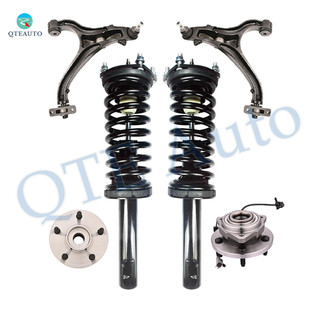 Set of 6 Front Lower Control Arm Ball Joint-Wheel Hub Bearing Assembly-Quick Complete Strut-Coil Spring Assembly For 2005-2010 Jeep Grand Cherokee RWD