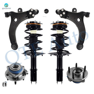 Set of 6 Front Lower Control Arm Ball Joint-Wheel Hub Bearing Assembly-Quick Complete Strut-Coil Spring Assembly For 1997-2001 Pontiac Grand Prix