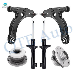 Set of 6 Front Lower Control Arm Ball Joint-Wheel Hub Bearing Assembly-Suspension Strut Assembly For 2010 Volkswagen Golf City