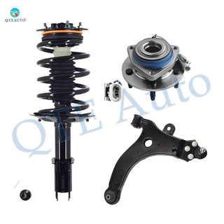 Set of 3 Front Left Lower Control Arm Ball Joint-Wheel Hub Bearing Assembly-Quick Complete Strut-Coil Spring Assembly For 1999-2001 Pontiac Montana