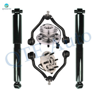 Set of 6 Front Upper Control Arm Ball Joint-Wheel Hub Bearing Assembly-Shock Absorber For 1995 Chevrolet K2500 Suburban With 8,600 lb GVW