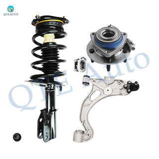 Set of 3 Front Left Lower Control Arm Ball Joint-Wheel Hub Bearing Assembly-Quick Complete Strut-Coil Spring Assembly For 1998-2001 Buick Park Avenue