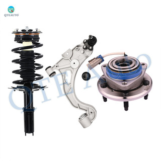 Set of 3 Front Left Lower Control Arm Ball Joint-Wheel Hub Bearing Assembly-Quick Complete Strut-Coil Spring Assembly For 1998-2001 Buick Park Avenue
