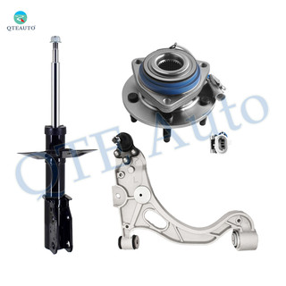Set of 3 Front Left Lower Control Arm Ball Joint-Wheel Hub Bearing Assembly-Suspension Strut Assembly For 2000 2001 Pontiac Bonneville