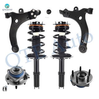 Set of 6 Front Lower Control Arm Ball Joint-Wheel Hub Bearing Assembly-Quick Complete Strut-Coil Spring Assembly For 2014-2016 Chevrolet Impala Limited with Police Package