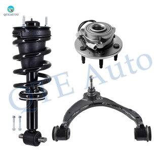 Set of 3 Front Right Upper Control Arm Ball Joint-Wheel Hub Bearing Assembly-Quick Complete Strut-Coil Spring Assembly For 2015-2020 Chevrolet Suburban