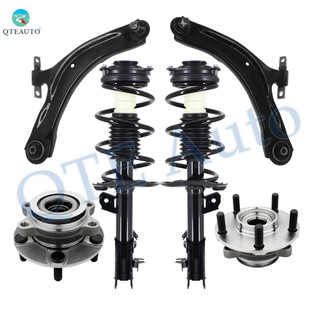 Set of 6 Front Lower Control Arm Ball Joint-Wheel Hub Bearing Assembly-Quick Complete Strut-Coil Spring Assembly For 2008-2012 Nissan Rogue AWD