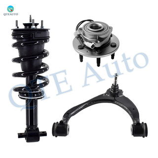 Set of 3 Front Left Upper Control Arm Ball Joint-Wheel Hub Bearing Assembly-Quick Complete Strut-Coil Spring Assembly For 2014-2018 Chevrolet Silverado 1500 Monotube Performance Upgrade