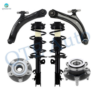 Set of 6 Front Lower Control Arm Ball Joint-Wheel Hub Bearing Assembly-Quick Complete Strut-Coil Spring Assembly For 2008-2012 Nissan Rogue FWD Set of 6 Front Lower Control Arm Ball Joint-Wheel Hub Bearing Assembly-Quick Complete Strut-Coil Spring Assembly For 2008-2012 Nissan Rogue FWD
