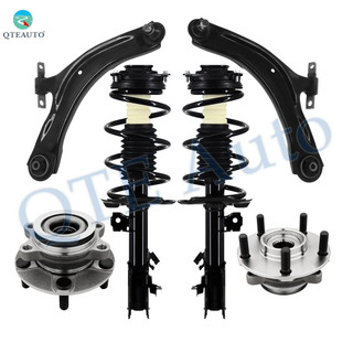 Set of 6 Front Lower Control Arm Ball Joint-Wheel Hub Bearing Assembly-Quick Complete Strut-Coil Spring Assembly For 2008-2012 Nissan Rogue FWD