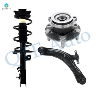Set of 3 Front Left Lower Control Arm Ball Joint-Wheel Hub Bearing Assembly-Quick Complete Strut-Coil Spring Assembly For 2013 Nissan Rogue FWD