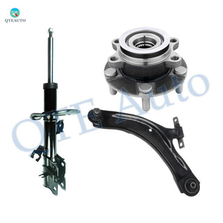 Set of 3 Front Left Lower Control Arm Ball Joint-Wheel Hub Bearing Assembly-Suspension Strut Assembly For 2014 2015 Nissan Rogue Select