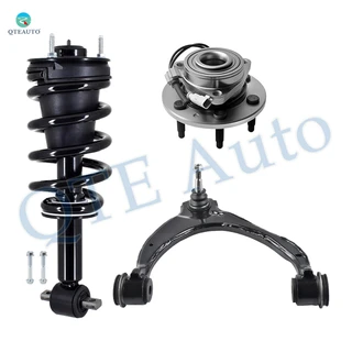 Set of 3 Front Right Upper Control Arm Ball Joint-Wheel Hub Bearing Assembly-Quick Complete Strut-Coil Spring Assembly For 2015-2020 GMC Yukon