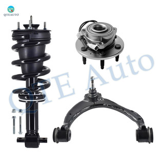 Set of 3 Front Right Upper Control Arm Ball Joint-Wheel Hub Bearing Assembly-Quick Complete Strut-Coil Spring Assembly For 2014-2018 GMC Sierra 1500 V6