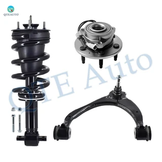 Set of 3 Front Left Upper Control Arm Ball Joint-Wheel Hub Bearing Assembly-Quick Complete Strut-Coil Spring Assembly For 2014 2015 2017 2018 Chevrolet Silverado 1500 V6