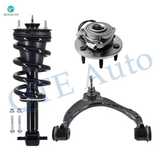 Set of 3 Front Right Upper Control Arm Ball Joint-Wheel Hub Bearing Assembly-Quick Complete Strut-Coil Spring Assembly For 2014-2018 GMC Sierra 1500