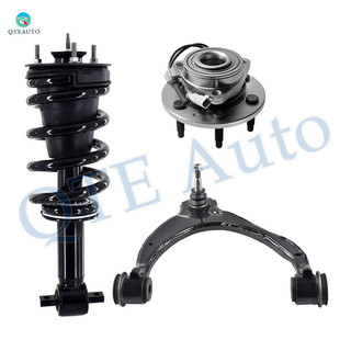 Set of 3 Front Right Upper Control Arm Ball Joint-Wheel Hub Bearing Assembly-Quick Complete Strut-Coil Spring Assembly For 2014-2018 GMC Sierra 1500 Monotube Performance Upgrade
