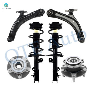 Set of 6 Front Lower Control Arm Ball Joint-Wheel Hub Bearing Assembly-Quick Complete Strut-Coil Spring Assembly For 2013 Nissan Rogue FWD Set of 6 Front Lower Control Arm Ball Joint-Wheel Hub Bearing Assembly-Quick Complete Strut-Coil Spring Assembly For 2013 Nissan Rogue FWD