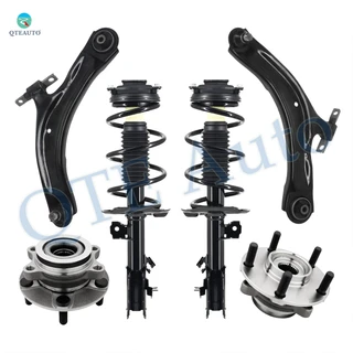 Set of 6 Front Lower Control Arm Ball Joint-Wheel Hub Bearing Assembly-Quick Complete Strut-Coil Spring Assembly For 2014 2015 Nissan Rogue Select AWD