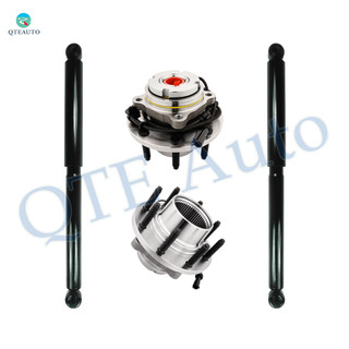 Set of 4 Front Shock Absorber-Wheel Hub Bearing Assembly For 2003 2004 Ford F-350 Super Duty 4WD Monotube Performance Upgrade
