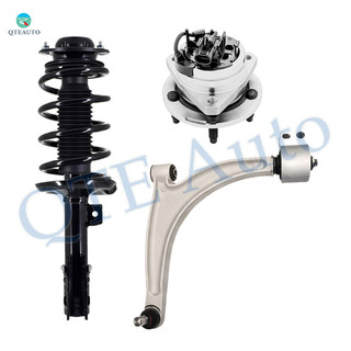 Set of 3 Front Left Lower Control Arm Ball Joint-Quick Complete Strut-Coil Spring Assembly-Wheel Hub Bearing Assembly For 2005-2010 Pontiac G6