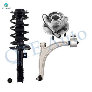 Set of 3 Front Left Lower Control Arm Ball Joint-Quick Complete Strut-Coil Spring Assembly-Wheel Hub Bearing Assembly For 2005-2010 Pontiac G6