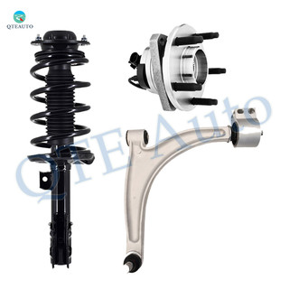 Set of 3 Front Right Lower Control Arm Ball Joint-Quick Complete Strut-Coil Spring Assembly-Wheel Hub Bearing Assembly For 2004-2012 Chevrolet Malibu