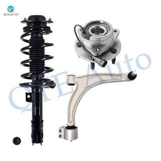 Set of 3 Front Right Lower Control Arm Ball Joint-Quick Complete Strut-Coil Spring Assembly-Wheel Hub Bearing Assembly For 2007-2009 Saturn Aura