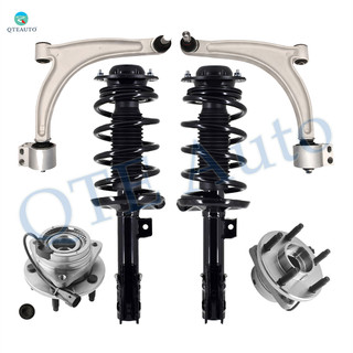 Set of 6 Front Lower Control Arm Ball Joint-Quick Complete Strut-Coil Spring Assembly-Wheel Hub Bearing Assembly For 2004-2012 Chevrolet Malibu