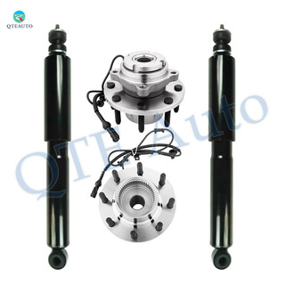 Set of 4 Front Shock Absorber-Wheel Hub Bearing Assembly For 2000-2004 Ford F-250 Super Duty
