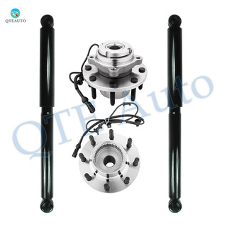 Set of 4 Front Shock Absorber-Wheel Hub Bearing Assembly For 2003 2004 Ford F-250 Super Duty Monotube Performance Upgrade