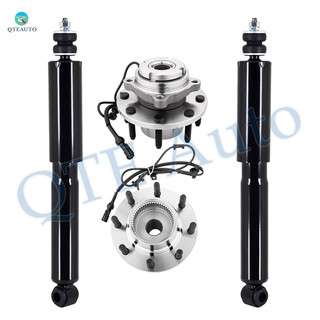 Set of 4 Front Shock Absorber-Wheel Hub Bearing Assembly For 2000-2004 Ford F-250 Super Duty High Performance Monotube Upgrade