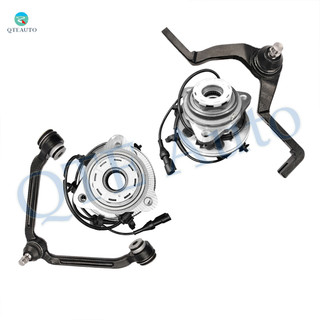 Set of 4 Front Upper Control Arm Ball Joint-Wheel Hub Bearing Assembly For 1998-2000 Mazda B4000 Front Torsion 2 Piece Design