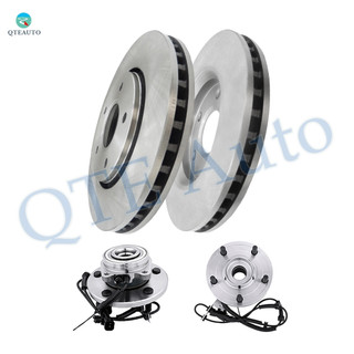 Set of 4 Front 302mm Disc Brake Rotors-Wheel Hub Bearing Assembly For 2008-2010 Dodge Grand Caravan