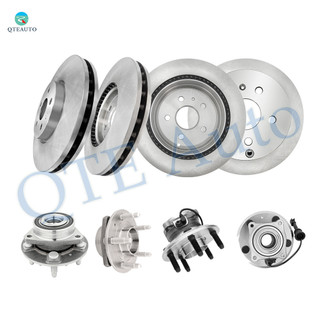 Set of 8 Front 321mm-Rear 303mm Brake Disc Rotors-Wheel Hub Bearing Assembly For 2010-2017 GMC Terrain