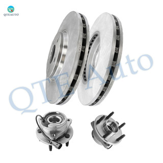 Set of 4 Front 296mm Disc Brake Rotors-Wheel Hub Bearing Assembly For 2007-2009 Saturn Aura