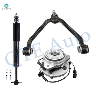 Set of 3 Front Left Upper Control Arm Ball Joint-Wheel Hub Bearing Assembly-Shock Absorber For 2001-2005 Ford Explorer Sport Trac 1 Piece Design