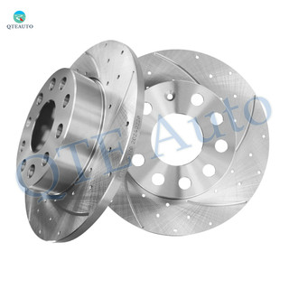 Rear 260mm Drilled Slotted Brake Disc Rotors For 2005-2010 Volkswagen Jetta