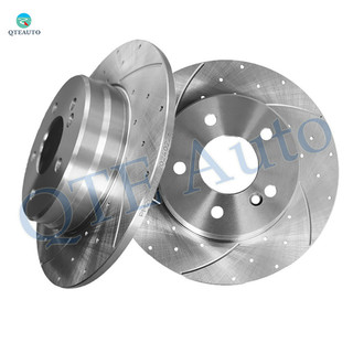 Rear 290mm Drilled Slotted Brake Disc Rotors For 1993 Mercedes-Benz 300TE Base