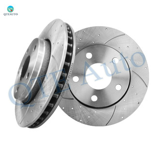 Front Drilled Slotted Brake Disc Rotors For 2018 Jeep Wrangler JK