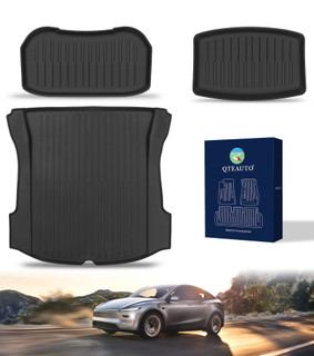 Set of 3 TPE Trunk Mat - Rear Storage Mat-Cargo Liner Fit For 2021-2023 Tesla Model 3 Except Highland, essential Tesla Accessories for Model 3