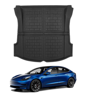 3D Tech Trunk Mat Liners For 2017-2023 Tesla Model 3 Except Highland, Premium All Weather floor mats, Compatible for tesla model 3 trunk mat 2021 2022 2023 2024 Exc. Highland