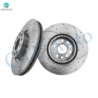 Front 312mm Drilled Slotted Brake Disc Rotors For 2015-2018 Audi Q3