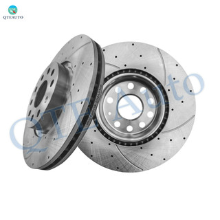 Front Drilled Slotted Brake Disc Rotors For 2015-2018 Audi Q3