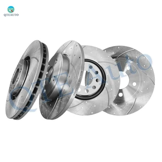 Set of 4 Front 320mm-Rear 288mm Drilled Slotted Brake Disc Rotors For 2005-2009 Audi A4 Quattro