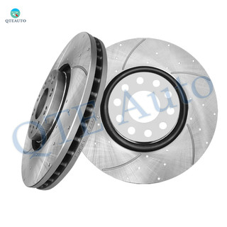 Front 320mm Drilled Slotted Brake Disc Rotors For 2002-2004 Audi A6 Base