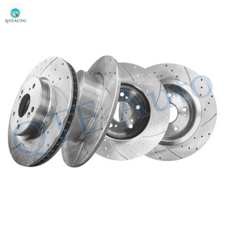 Set of 4 Front 293mm-Rear 282mm Drilled Slotted Disc Brake Rotors For 2015 Honda Civic Replacement Brake Rotors