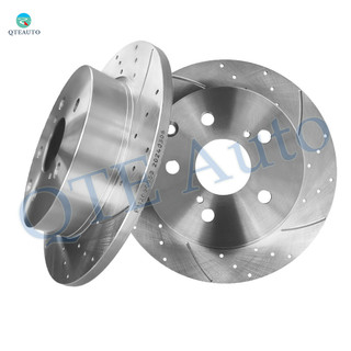 Rear 281mm Drilled Slotted Brake Disc Rotors For 2006-2018 Toyota RAV4