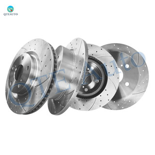 Set of 4 Front 296mm-Rear 281mm Drilled Slotted Brake Disc Rotors For 2006-2018 Toyota RAV4